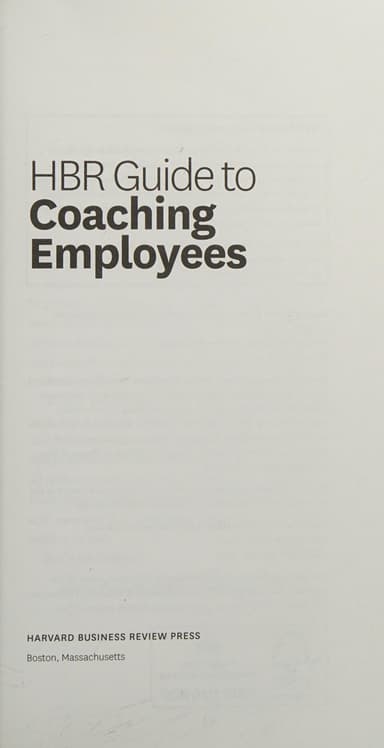 HBR guide to coaching employees cover