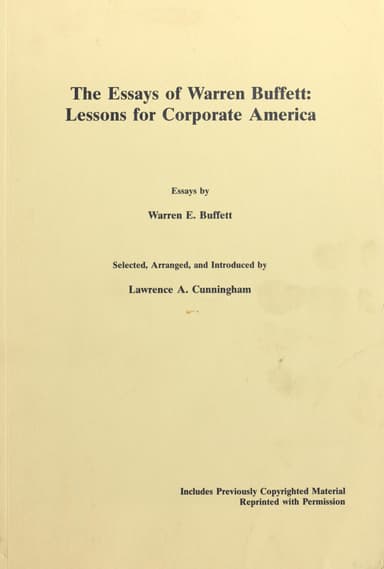The essays of Warren Buffett cover