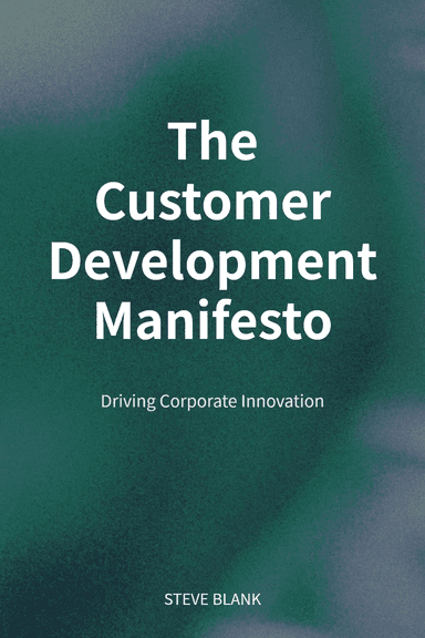 The Customer Development Manifesto cover