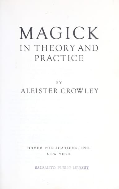 MAGICK in THEORY and PRACTICE cover