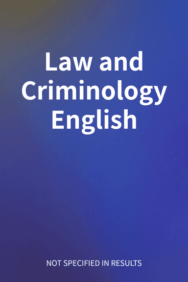 Law and Criminology English cover