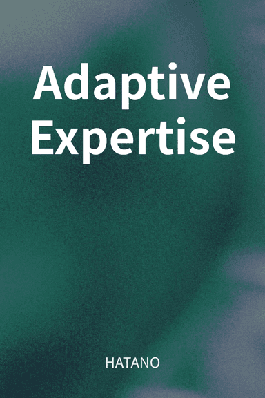 Adaptive Expertise cover