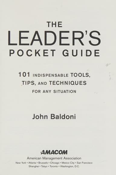 The leader's pocket guide cover