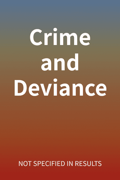 Crime and Deviance cover