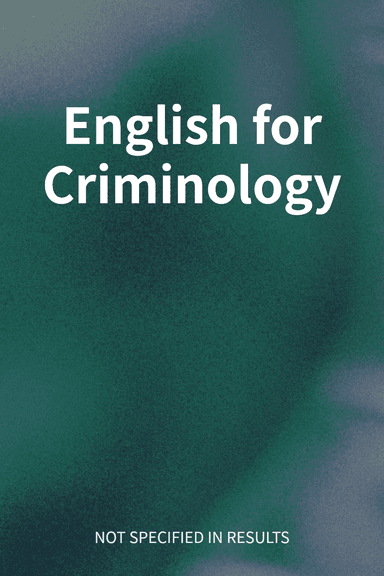 English for Criminology cover