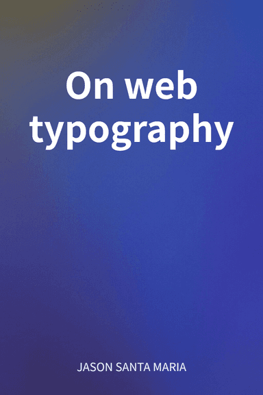On web typography cover
