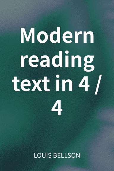 Modern reading text in 4/4 cover