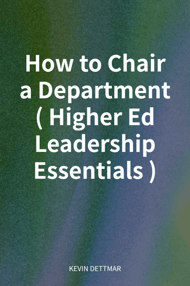 How to Chair a Department (Higher Ed Leadership Essentials) cover