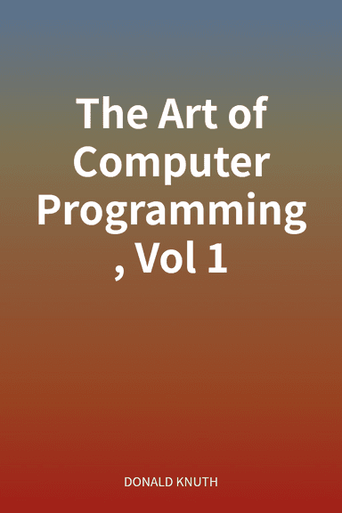 The Art of Computer Programming, Vol 1 cover