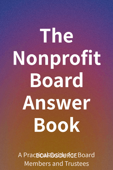 The Nonprofit Board Answer Book cover
