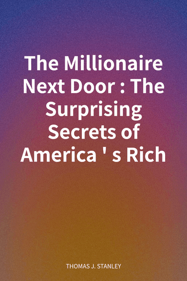 The Millionaire Next Door: The Surprising Secrets of America's Rich cover