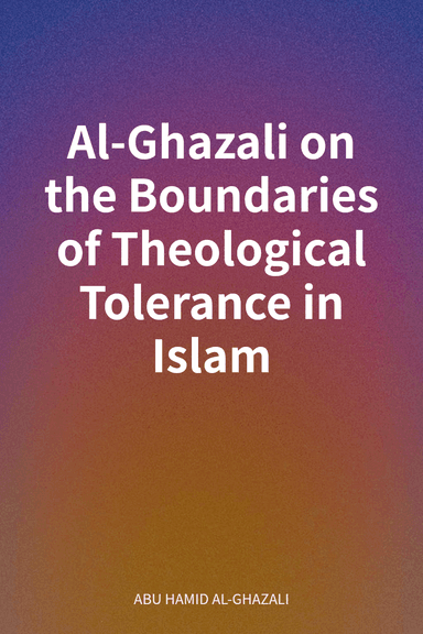 Al-Ghazali on the Boundaries of Theological Tolerance in Islam cover
