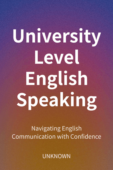 University Level English Speaking cover