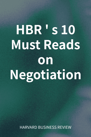 HBR's 10 Must Reads on Negotiation cover