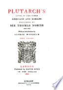 Plutarch's Lives of the Noble Grecians and Romans cover