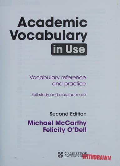 Academic Vocabulary in Use cover