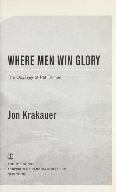 Where Men Win Glory cover