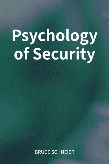 Psychology of Security cover