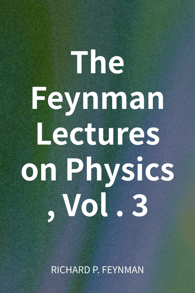 The Feynman Lectures on Physics, Vol. 3 cover