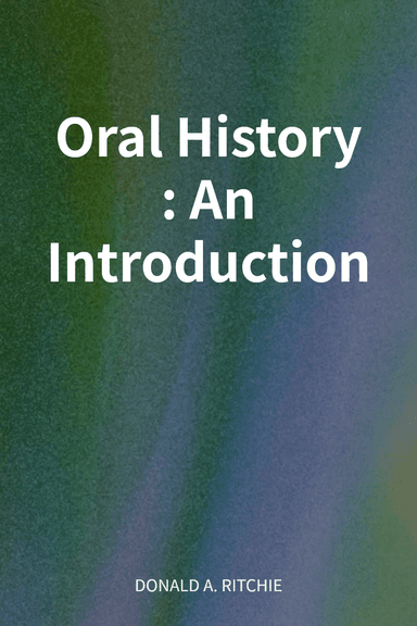 Oral History: An Introduction cover