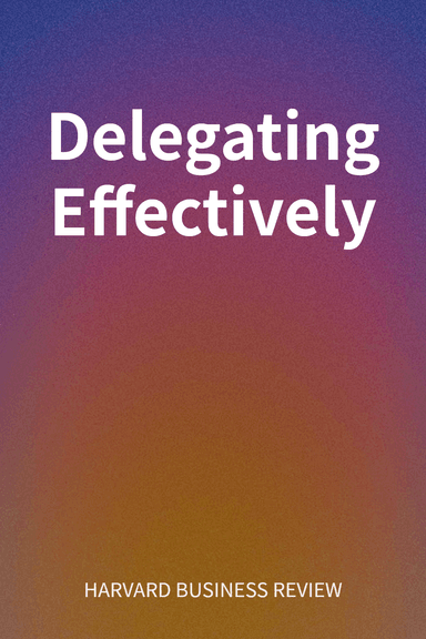Delegating Effectively cover