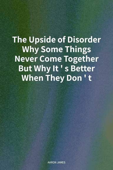The Upside of Disorder Why Some Things Never Come Together But Why It's Better When They Don't cover