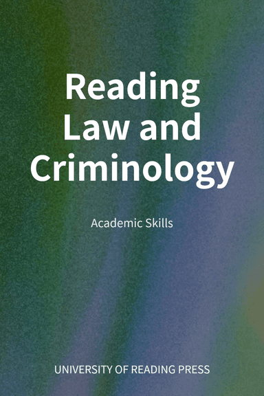 Reading Law and Criminology cover