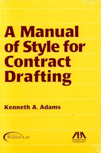 A Manual of Style for Contract Drafting cover