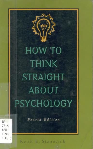 How to thinkstraight about psychology cover