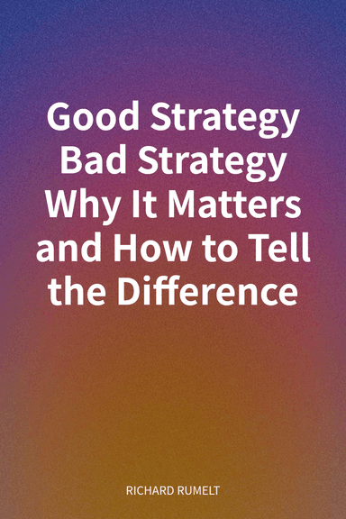 Good Strategy Bad Strategy Why It Matters and How to Tell the Difference cover