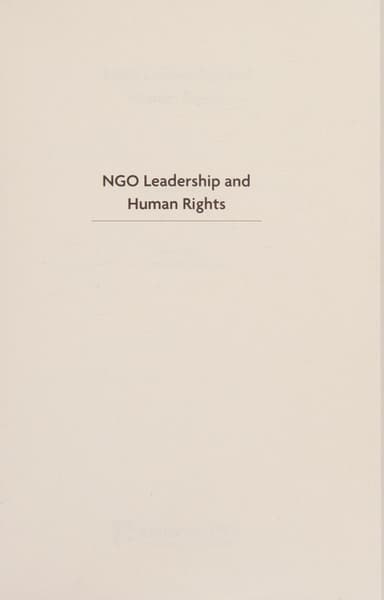 NGO leadership and human rights cover