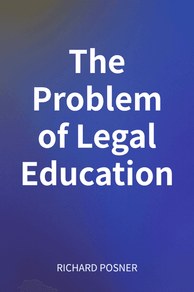 The Problem of Legal Education cover