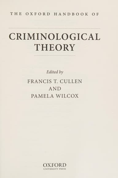 The Oxford handbook of criminological theory cover