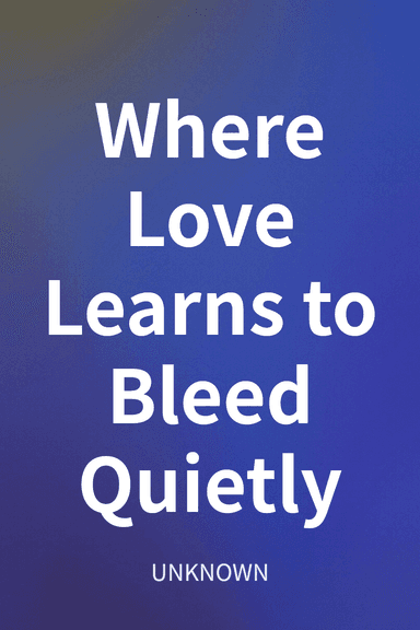 Where Love Learns to Bleed Quietly cover