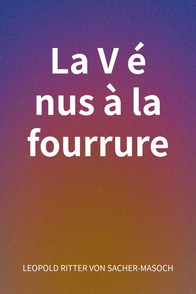 La Vénus à la fourrure cover