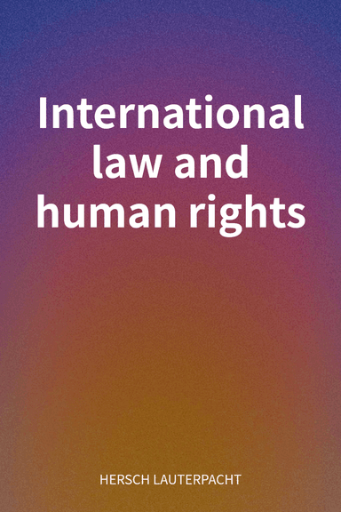 International law and human rights cover