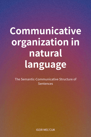 Communicative organization in natural language cover
