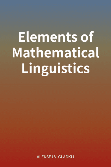 Elements of Mathematical Linguistics cover