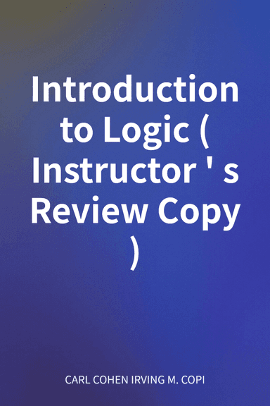Introduction to Logic (Instructor's Review Copy) cover