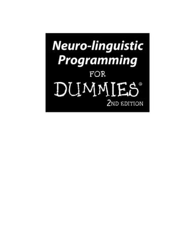Neuro-linguistic programming for dummies, 2nd edition cover
