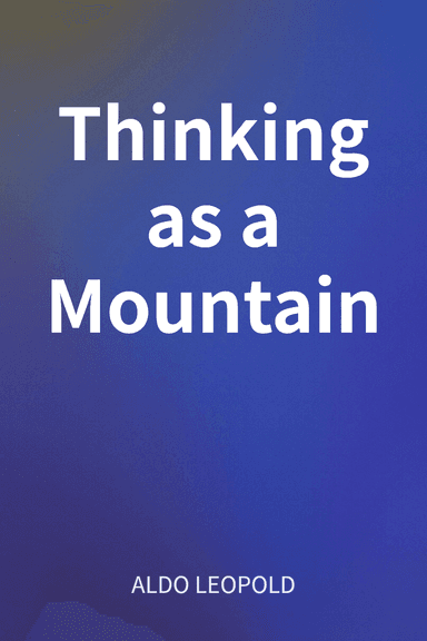 Thinking as a Mountain cover