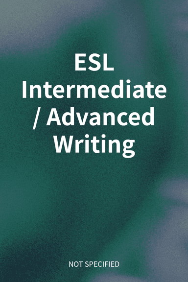 ESL Intermediate/Advanced Writing cover