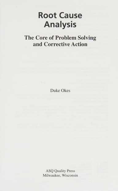 Root cause analysis cover