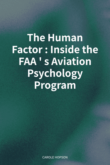 The Human Factor: Inside the FAA's Aviation Psychology Program cover