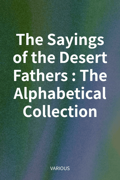 The Sayings of the Desert Fathers: The Alphabetical Collection cover