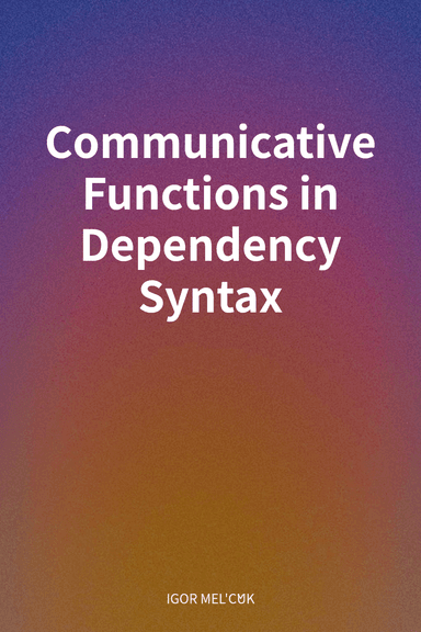 Communicative Functions in Dependency Syntax cover
