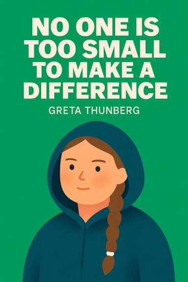 No One Is Too Small to Make a Difference cover