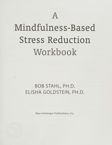 A mindfulness-based stress reduction workbook cover