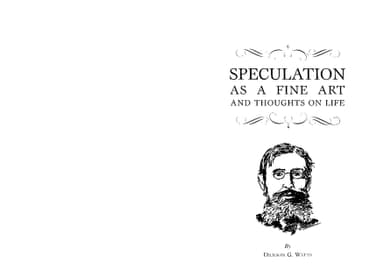 Speculation as a fine art and thoughts on life cover