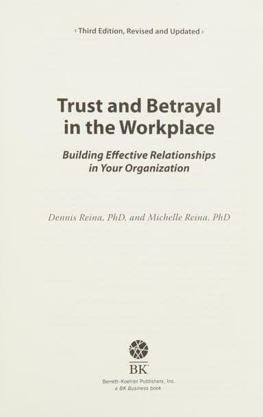 Trust and Betrayal in the Workplace cover